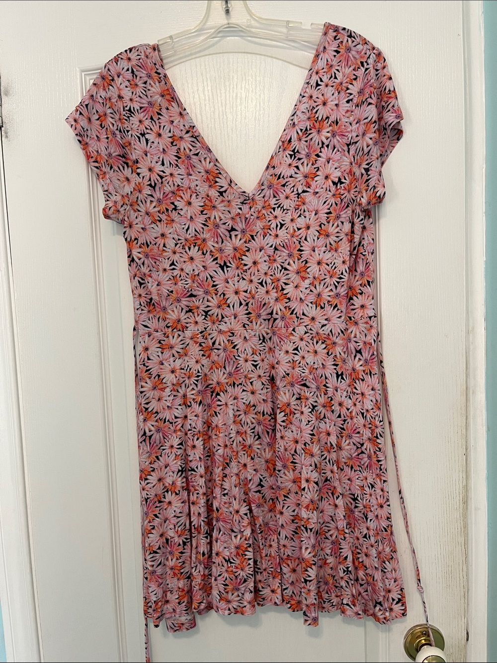 French Connection pink orange floral dress